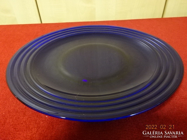 Cobalt blue glass cake bowl, diameter 26.3 cm. He has! Jókai.