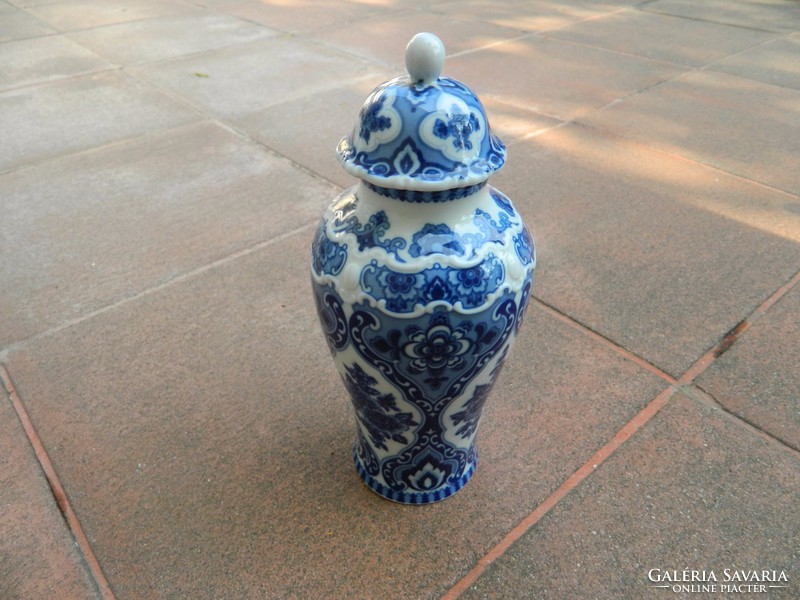 Cobalt painted wallendorf urn vase - urn vase