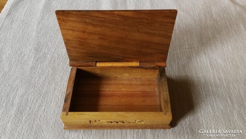 Old carved wooden box.