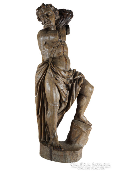Hercules, 17th century antique wooden statue