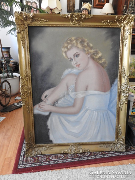 Endre oil / canvas painting in blondel frame - ballerina