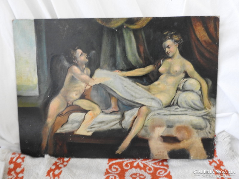 Unknown artist - antique erotic nude painting