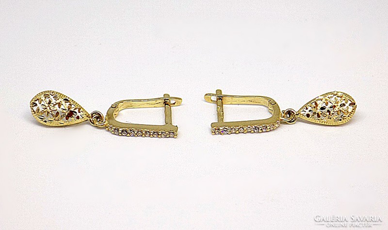 Gold dangling earrings (zal-au106724)