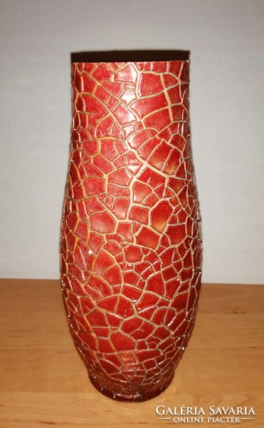 Zsolnay ox-blood cracked glazed shield sealed vase 21 cm (2 / d)