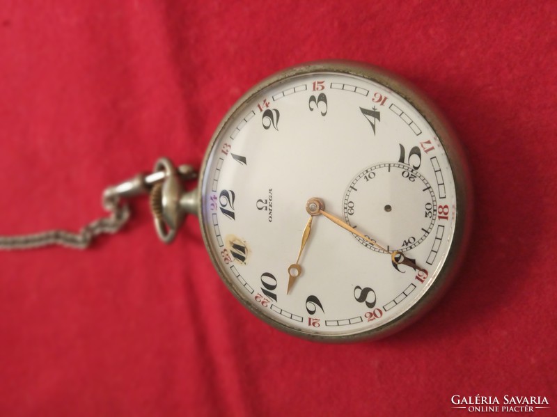 Omega pocket watch with chain
