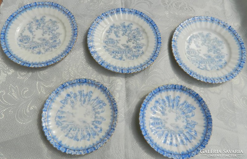 Antik Tuppack S China Blau Tiefenfurt tányér készlet