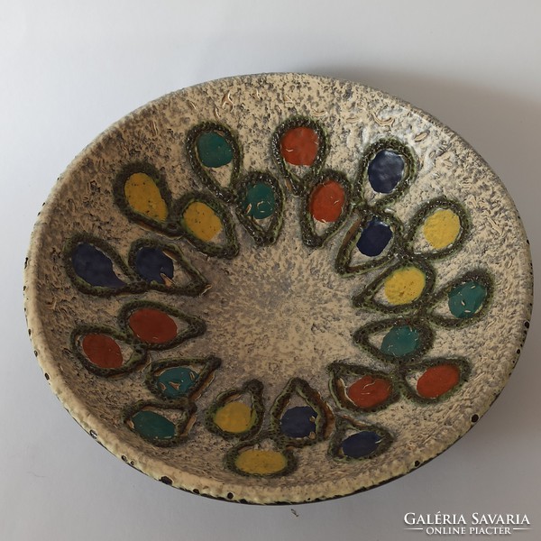 Mid-century modern bowl with embossed paint