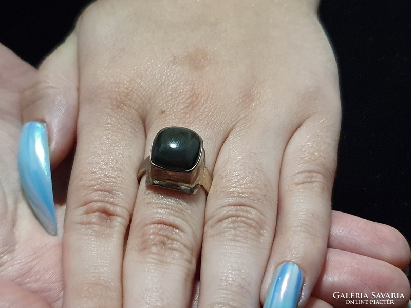 Rainbow obsidian silver ring size 8! Original! 13 carats