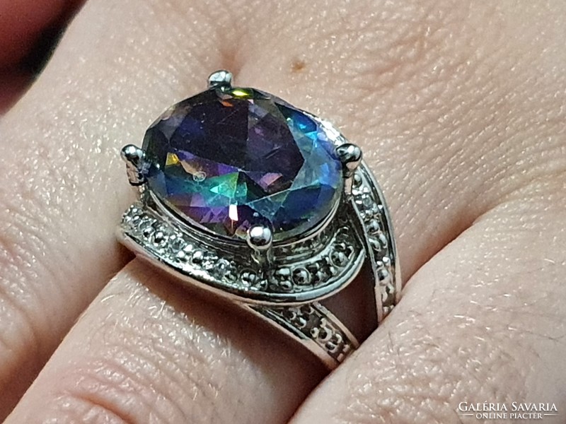 Zirconia silver ring size 8! Multicolor 10 carats!