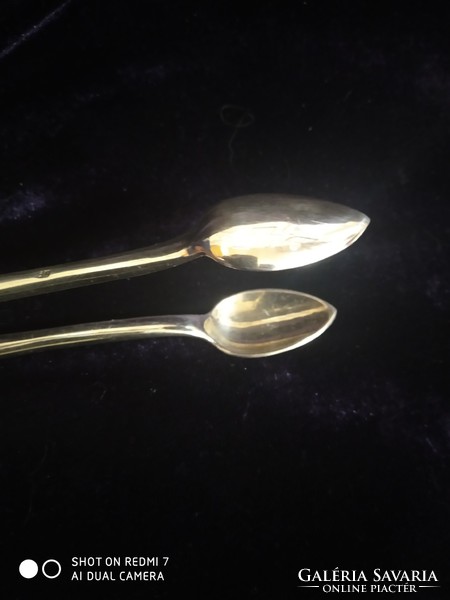 Silver (800 diana) sugar tongs with spoon head