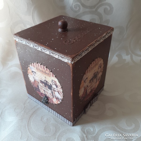 Chocolate vintage wooden box