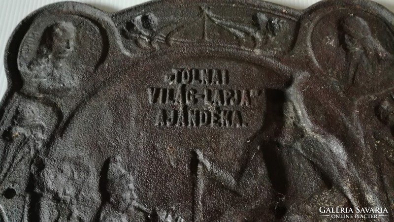 Ede Kallos: memorial plaque from 1907, cast iron ii