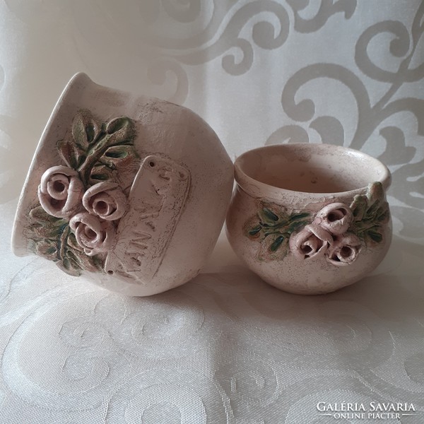 Rosy vintage ceramic storage set