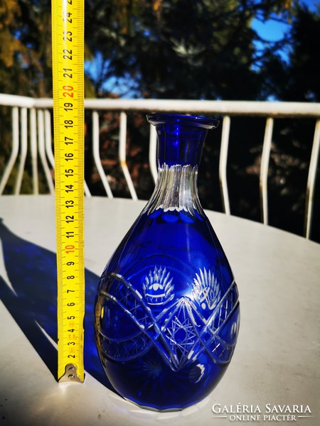 Cobalt blue lead crystal bottle