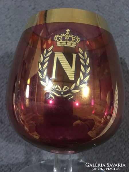 2 French napoleon crystal cognac glasses!