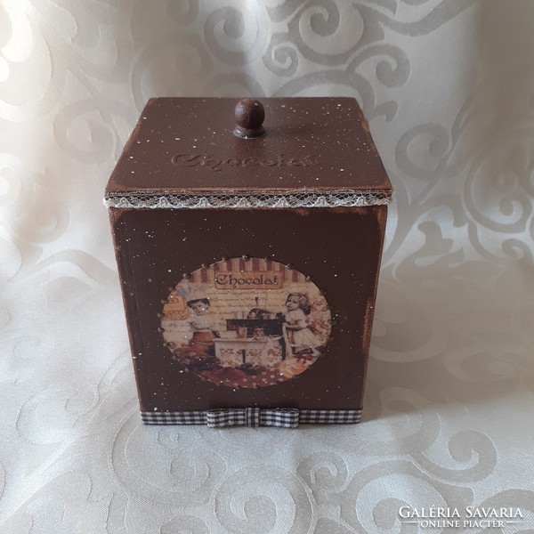 Chocolate vintage wooden box