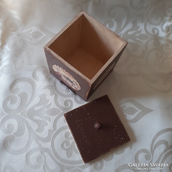 Chocolate vintage wooden box