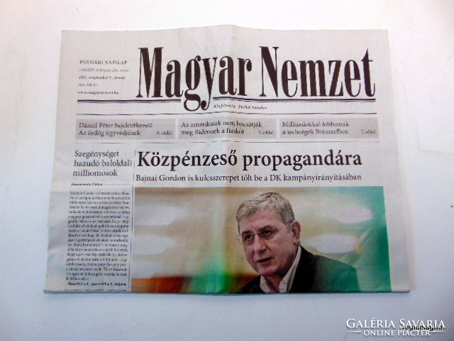 2021 September 3 / Hungarian nation / birthday original newspaper :-) no .: 20490