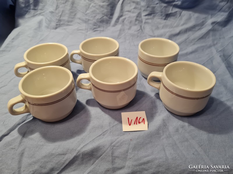 Great Plain thin brown striped coffee cup 6 pcs