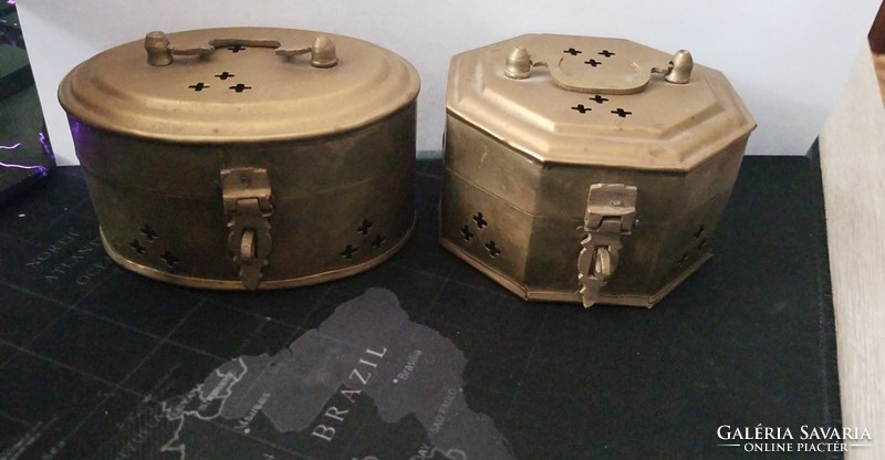 Antique Indian brass jewelry boxes