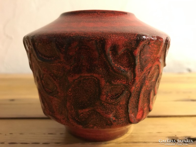 Retro ilkra edelkeram-west-germany red vase p-3