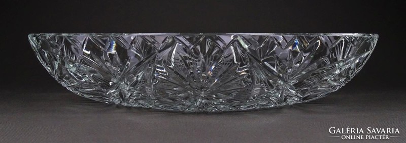 1H510 Nagyméretű hibátlan kristály gyümölcskínáló tál 19 x 30 cm