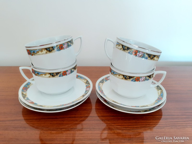 Old zsolnay porcelain floral tea cup 4 pcs