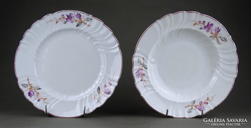 1H830 Lila virágos porcelán tányér csomag 8 darab