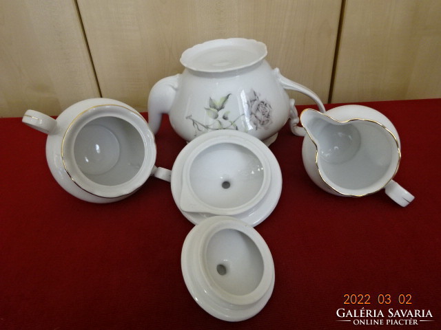 Czechoslovak porcelain teapot, milk spout and sugar bowl. He has! Jókai.