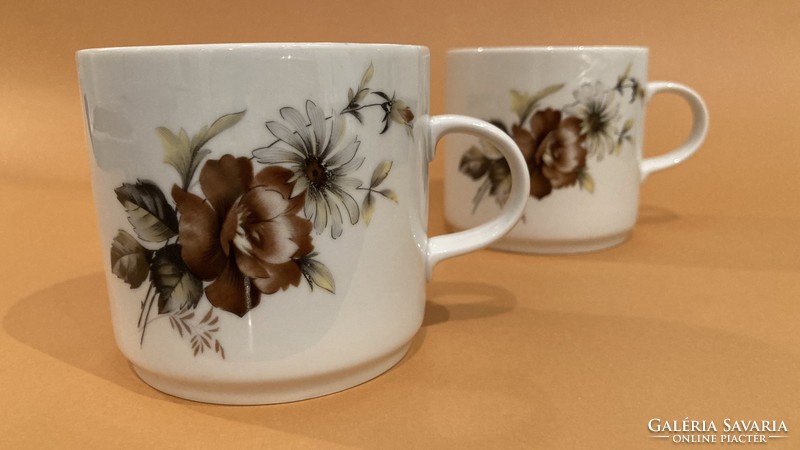Great Plain 2 showcase brown flower mug with roses