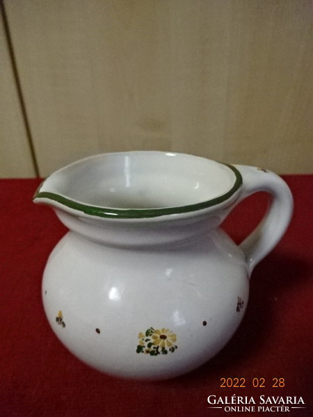 German glazed ceramic jug with green border, height 8.5 cm. He has! Jókai.