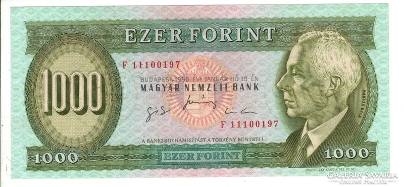 1000 forint 1996 "F" 3.