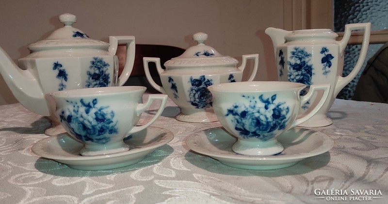 Rosenthale teás készlet gyönyörű  kék festéssel! 2 személyesen luxus porcelán!