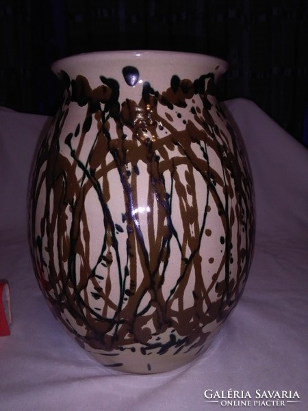 Vintage dripped glazed ceramic vase