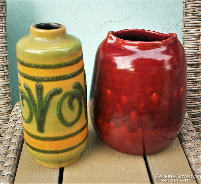 Special offer retro marked ceramic vase in the form of a stable bag with a belly