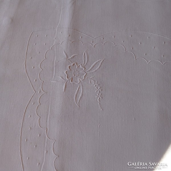 Embroidered cotton pillowcase, 83 x 76 cm
