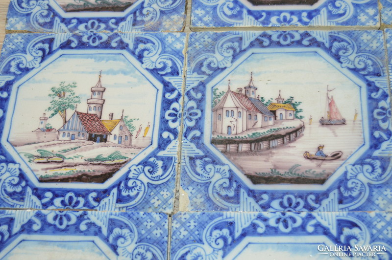 Antique delft Dutch tiles 22 pcs