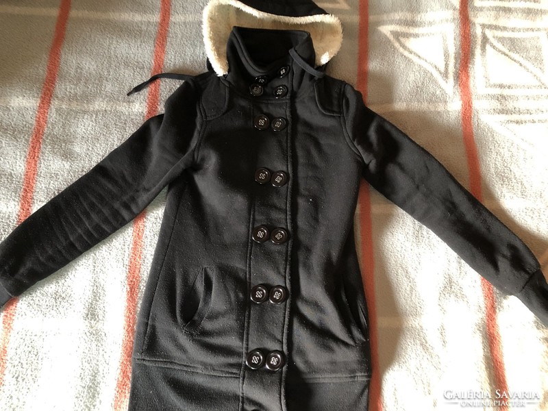Belcci women's black winter hooded / lined winter jacket - elongated