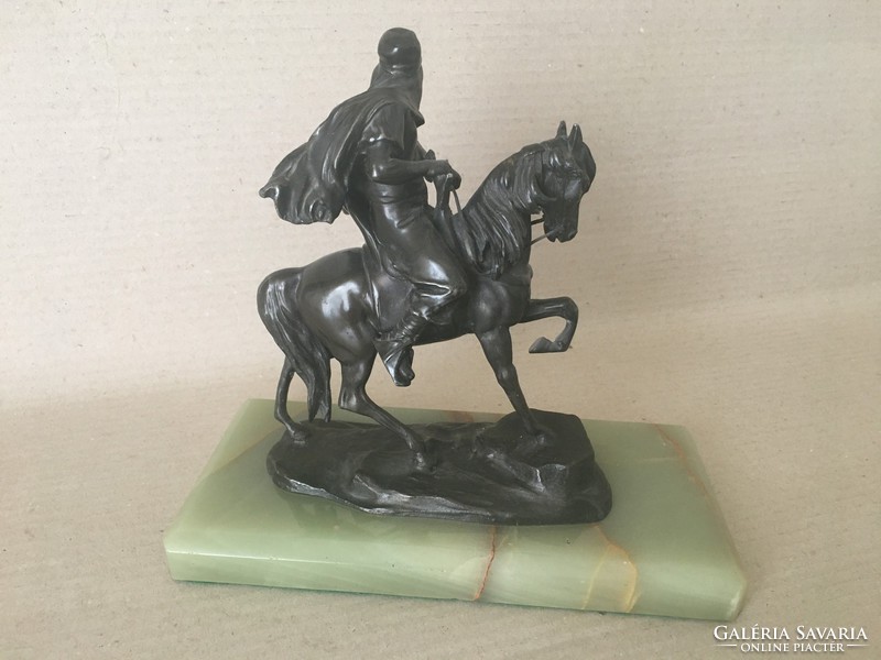 Antique tin (?) Equestrian statue