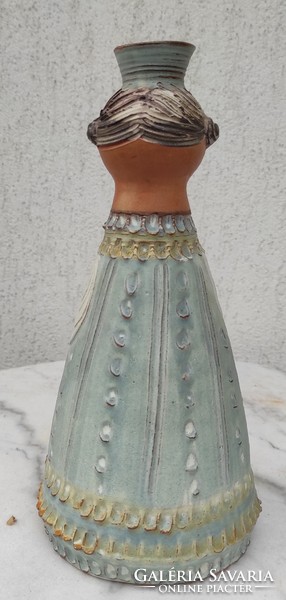 Kiss Roóz Ilona kerámia szobor váza.28 cm magas