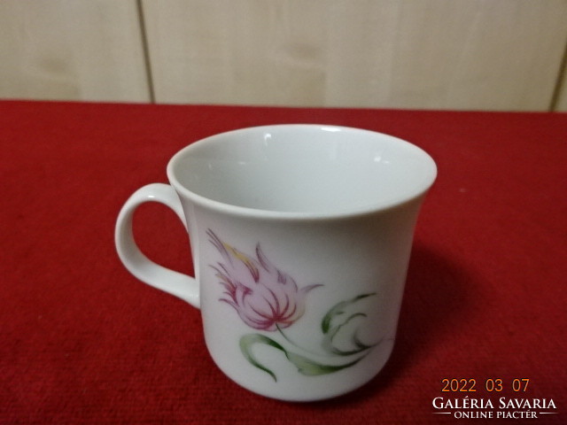 Lowland porcelain coffee cup, pink floral, height 6 cm. He has! Jókai.