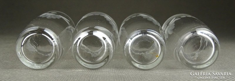 1H868 Régi csiszolt üveg pohár készlet 4 darab