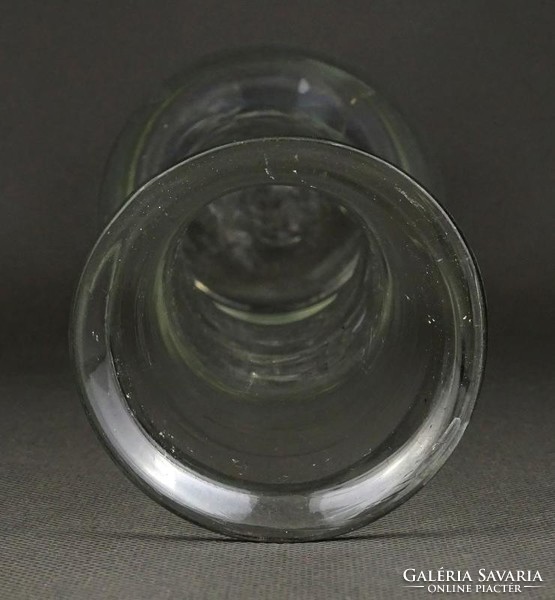 1H571 Régi kocsmaüveg nagyméretű hutaüveg dekantáló boros üveg 33.5 cm