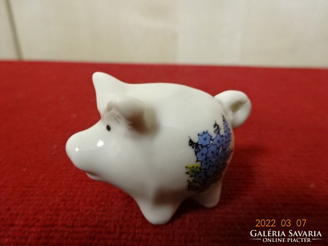 German porcelain fortune pig with blue flower. He has! Jókai.