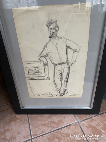 Pencil drawing. Signed by Aba Novak