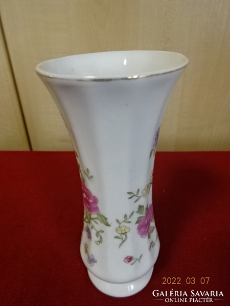Chinese porcelain vase with spring flowers, height 15.5 cm. He has! Jókai.
