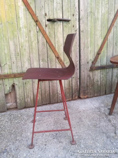 Mid century retro loft pagholz flöttoto design chair bar stool workshop chair 1pc.