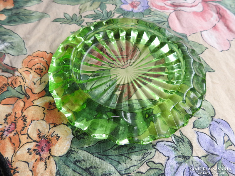 Green polished glass ashtray