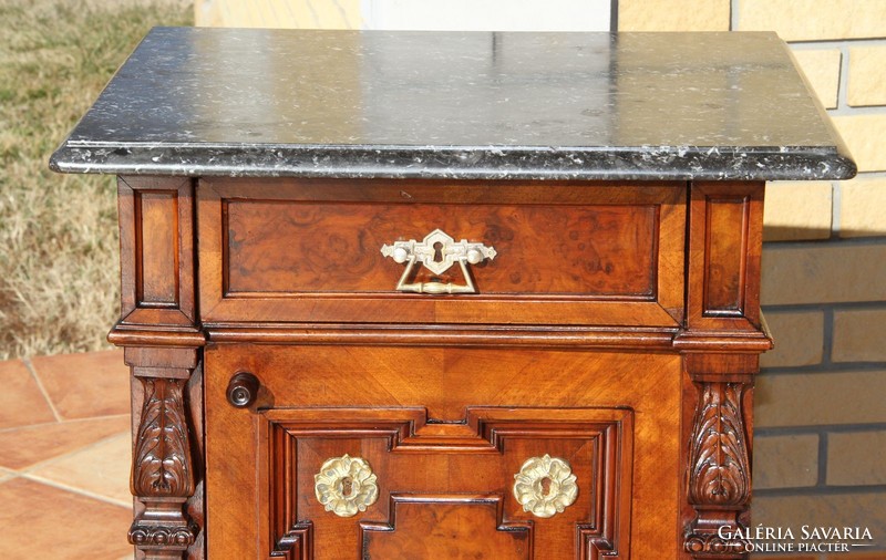 Old German marble bedside table