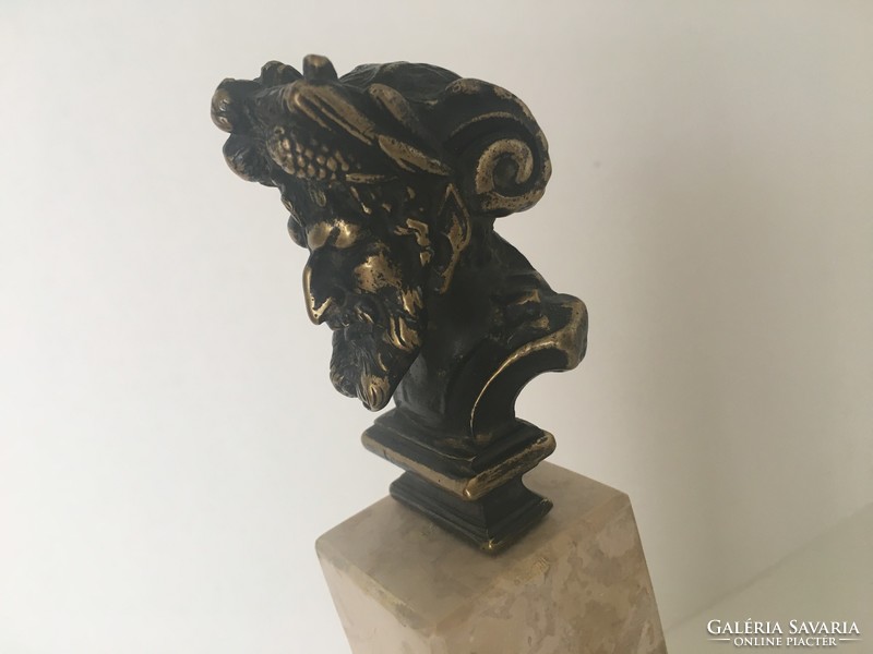 Old bronze faun (?) Bust